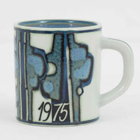 ロイヤルコペンハーゲンが誇る特別なコレクションであるイヤーマグ。1967年から2014年まで毎年制作され、その年のために選ばれたアーティストによってデザインされました。1986年までは熟練した職人によるハンドペイントで絵付けされており、手作業ならではの温かみと、一つひとつ異なる表情が魅力です。1987年以降はプリントで描かれるようになり、より洗練されたモダンなデザインが楽しめます。時代を超えて愛されるイヤーマグは、その年を彩ったアーティストの感性や、当時の時代背景を映し出す貴重なコレクションです。ご自身や大切な人の生まれた年のマグを探したり、記念の年を祝う特別なギフトとして選んだりするのも素敵です。