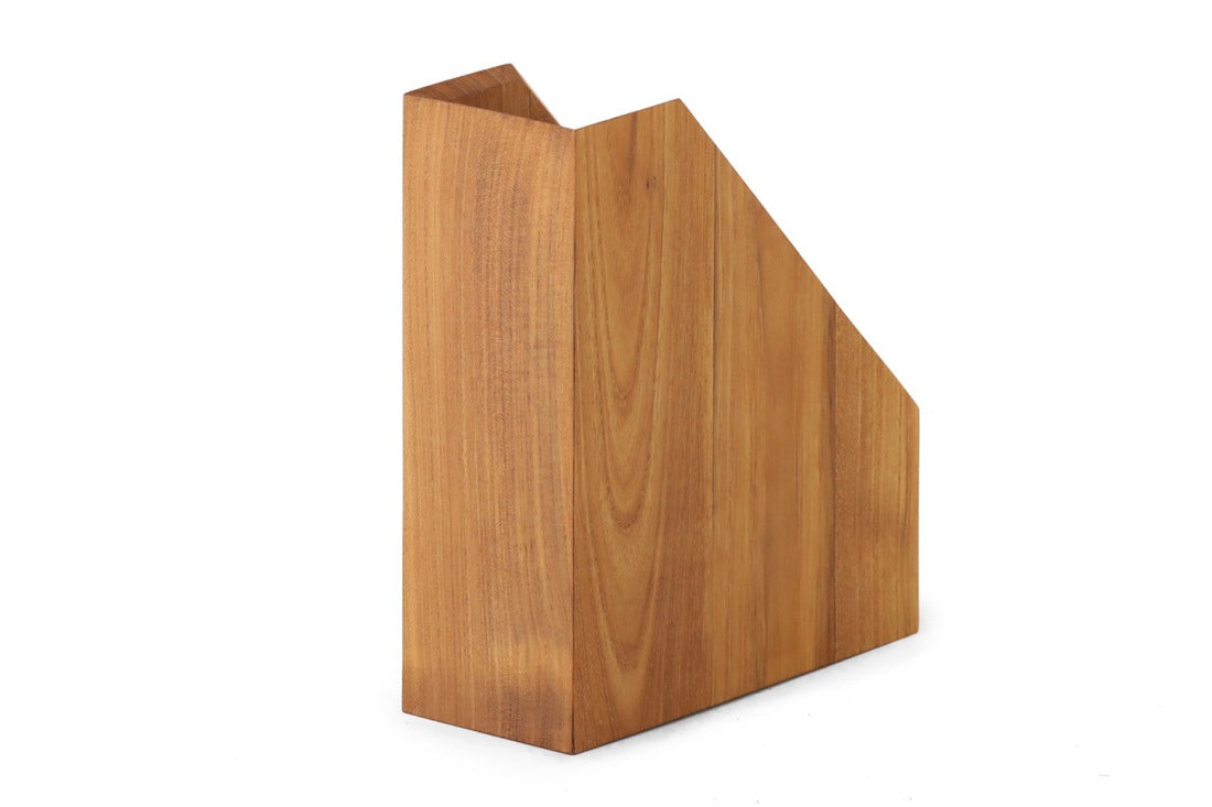 チーク材天然木のファイルボックス　A4縦型サイズ