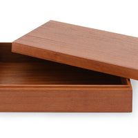 チーク材天然木のシンプルな箱/お道具箱　A4サイズ