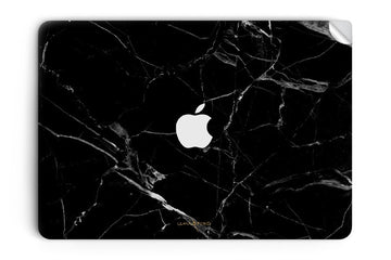 【在庫限り】MacBook Air/Pro 13インチ スキンシール/保護シール Hyper Marble ブラック  (天板シールのみ)