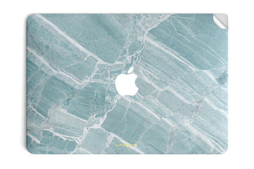 【在庫限り】MacBook Air/Pro 13インチ スキンシール/保護シール Mint Marble  (天板シールのみ)