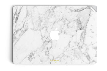 【在庫限り】MacBook Air/Pro 13インチ スキンシール/保護シール Marble ホワイト (天板シールのみ)