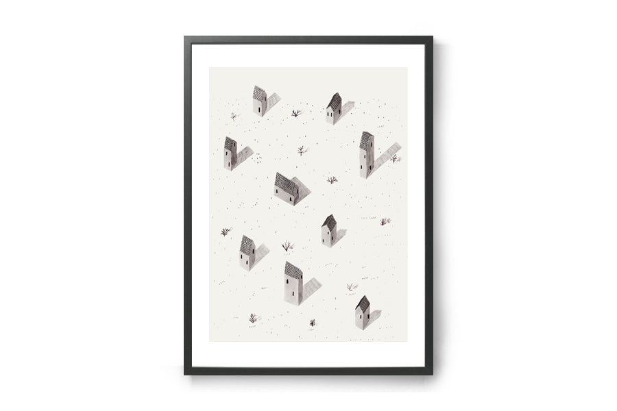 【在庫限り】ポスター/アートプリント　tiny houses　A3