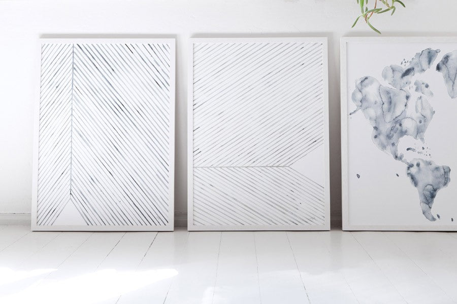 ポスター/アートプリント　50×70cm　Leaf lines (green)