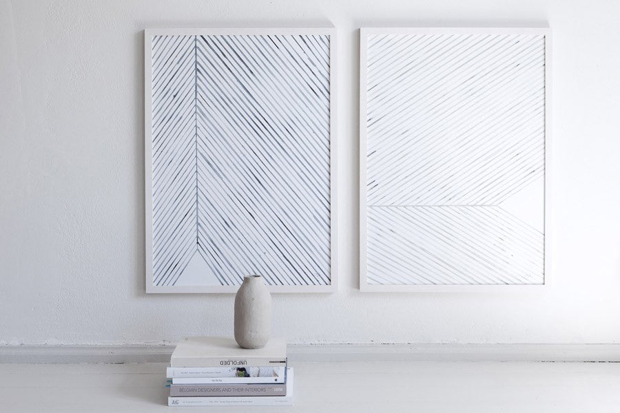 ポスター/アートプリント　50×70cm　Leaf lines (green)