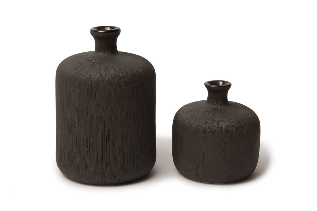 フラワーベース/一輪挿し　BOTTLE　ブラック　高さ11cm