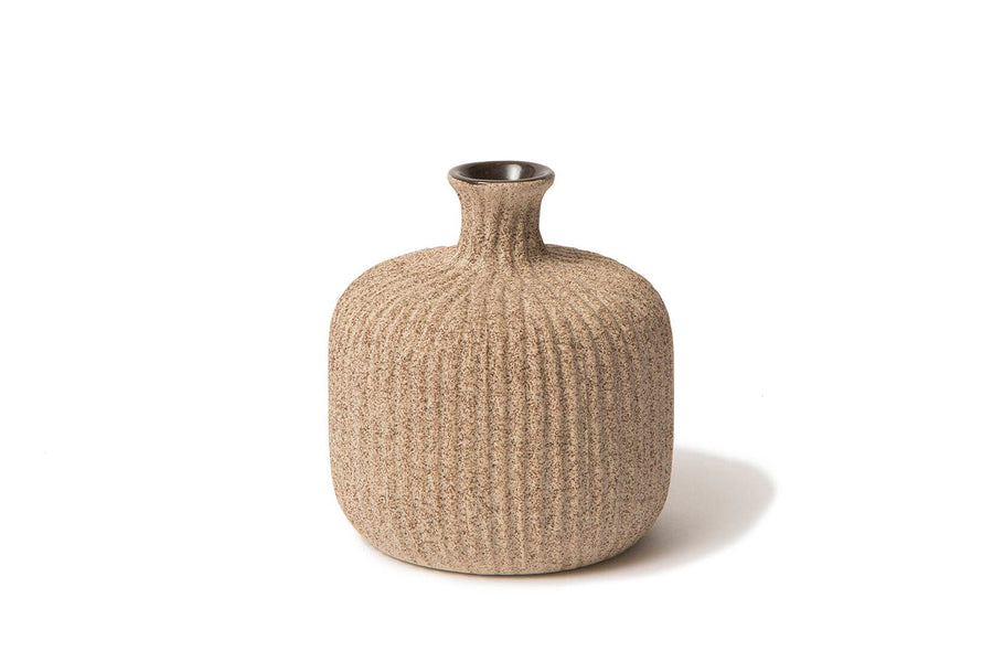 フラワーベース/一輪挿し　BOTTLE　サンドミディアムストライプ　高さ7cm