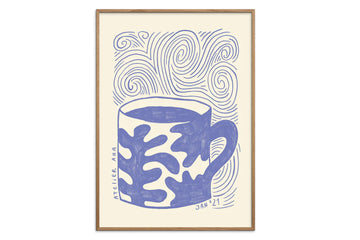 ポスター/アートプリント　50×70cm　Anouk - A blue cup on a blue monday