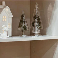 クリアガラス製のモミの木オブジェ/クリスマスツリー　Granbo　Sサイズ　高さ10cm