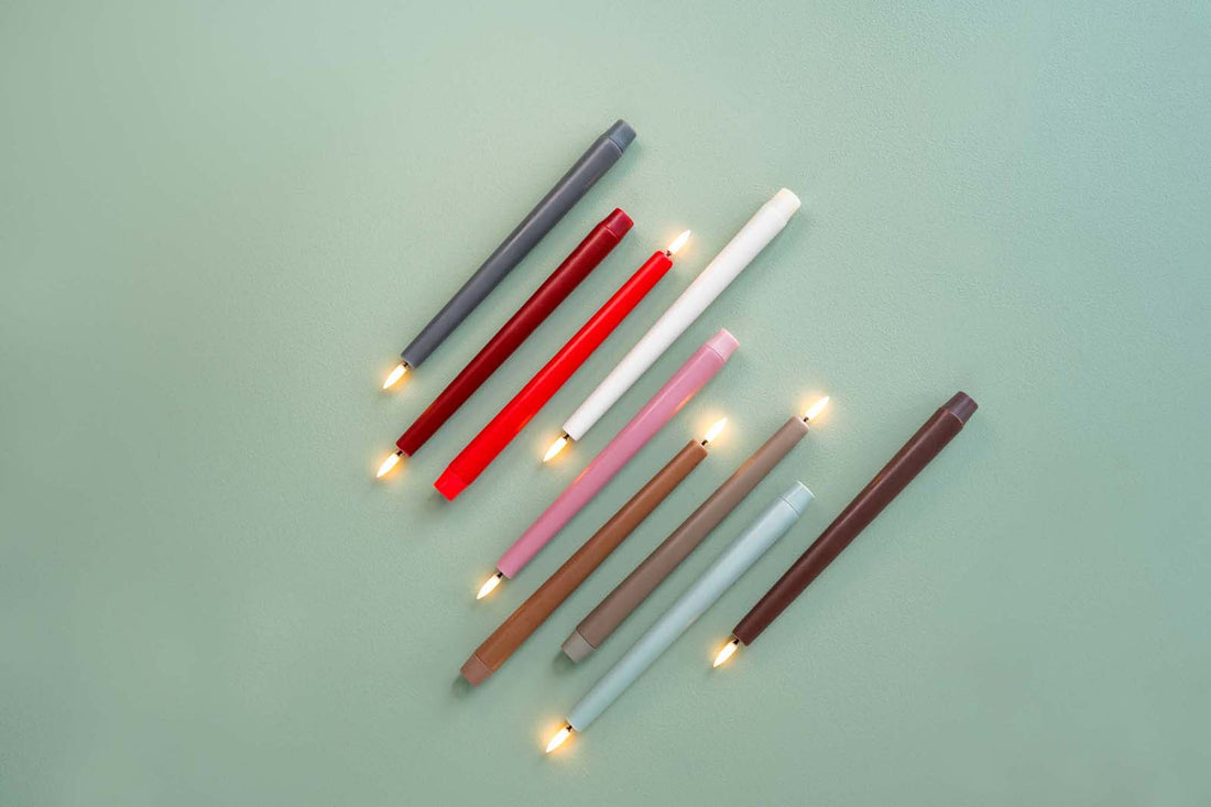 LED テーパーキャンドル　直径1.3×長さ25cm　ノルディックホワイト　2本セット