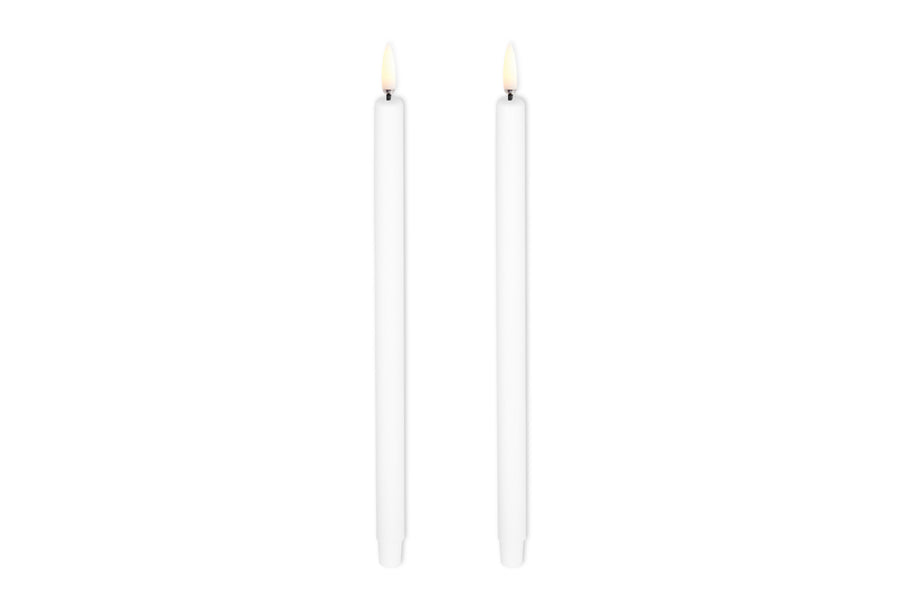 LED テーパーキャンドル　直径1.3×長さ25cm　ノルディックホワイト　2本セット