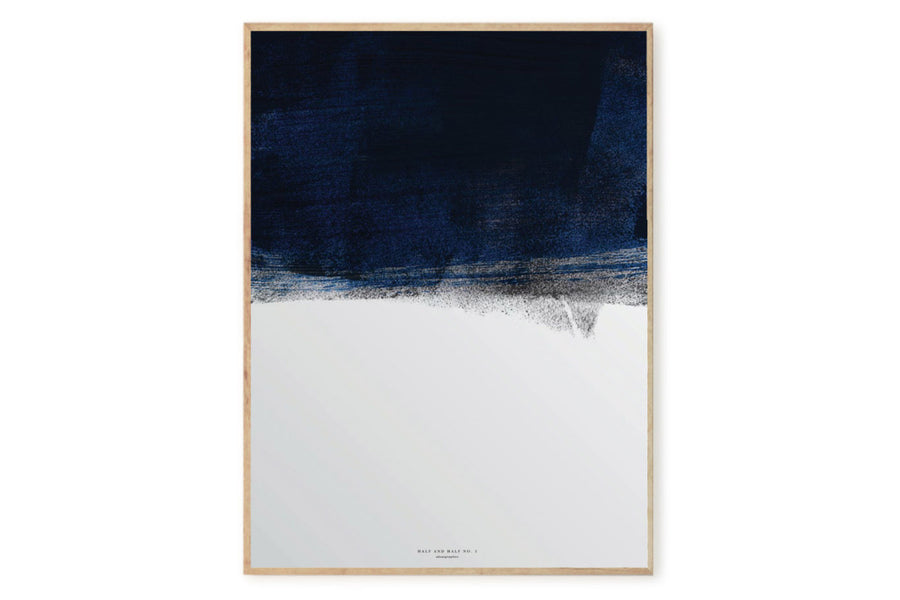 ポスター/アートプリント　50×70cm　HALF AND HALF, BLUE