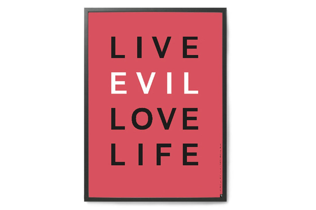 アルファベット　ポスター/アートプリント　50×70cm　LIVE EVIL LOVE LIFE