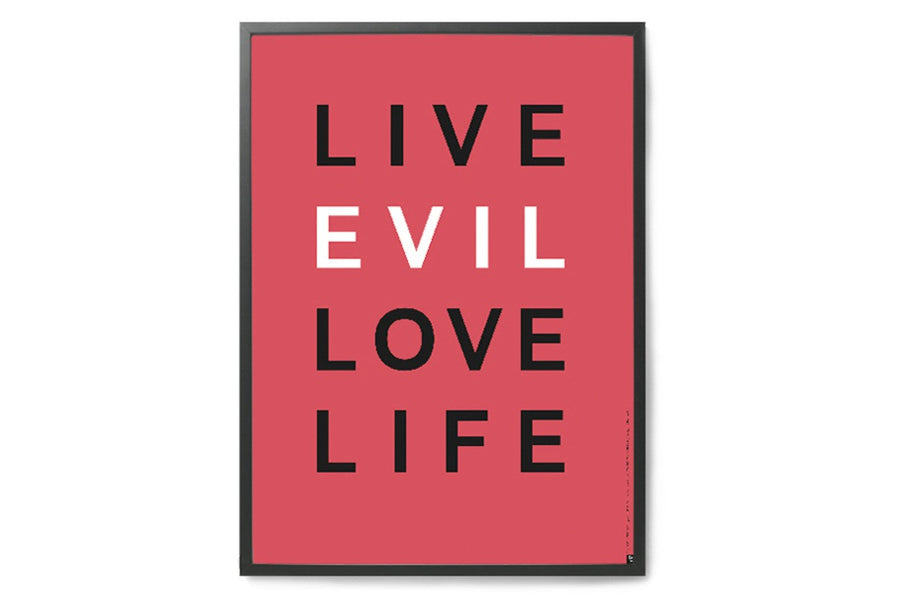 アルファベット　ポスター/アートプリント　50×70cm　LIVE EVIL LOVE LIFE