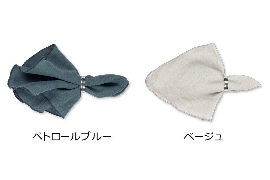リネン100%製のテーブルナプキン