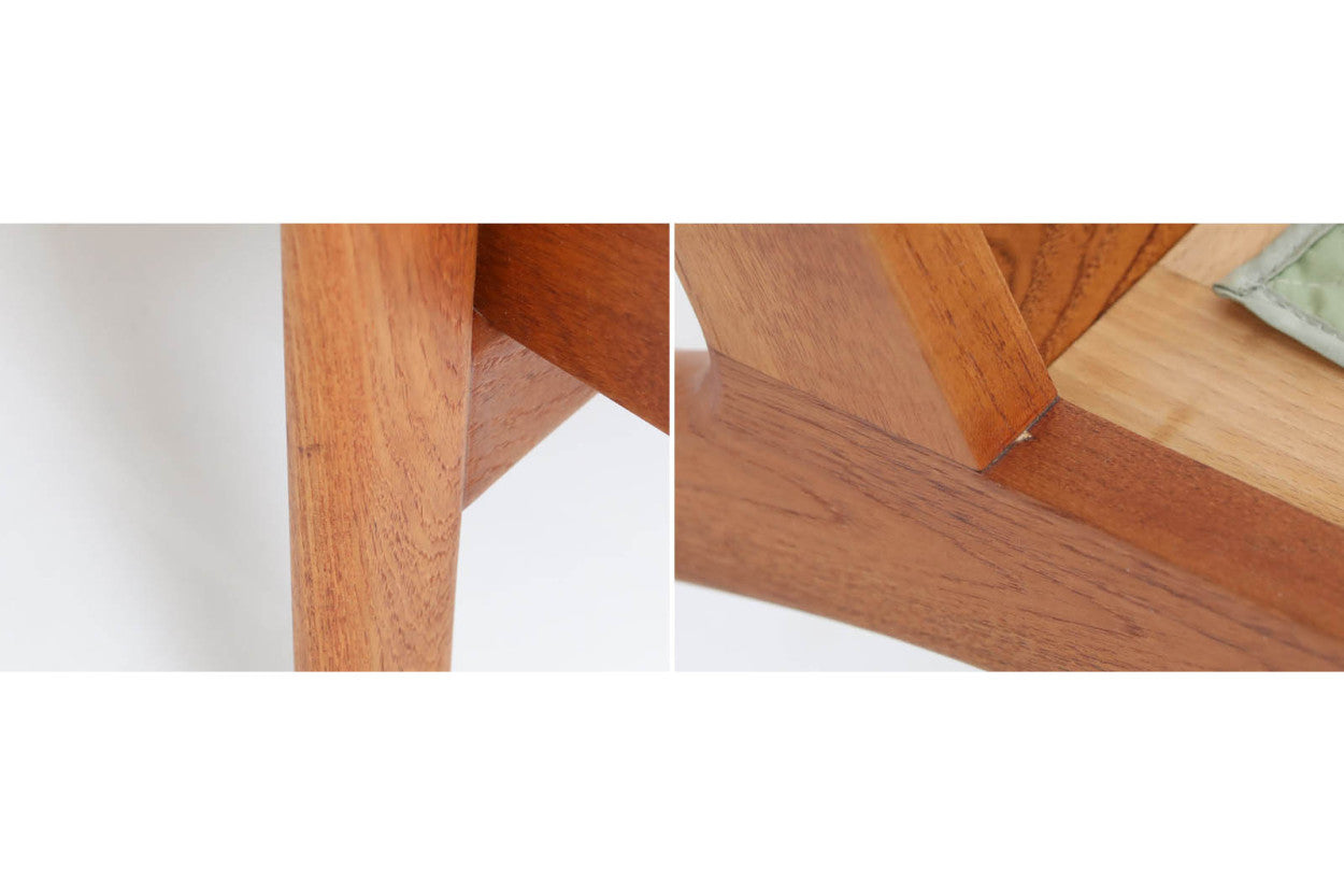 北欧家具を代表するソファ『GE290』です。現在リプロダクト品が販売されていますが、こちらは本物です。元々はベッド会社であるGETAmA社ならではのコイルスプリングが内包されたクッションの座り心地は、弾力があり心地良く、読書や映画などのリラックスタイムに最適です。立ち上がる際も適度なはね返りがあるので、動く時に億劫になる事はありません。HansJ.Wegnerならではの時代を超えた素晴らしいデザインです。横や背面から見るとまた違った表情を感じて頂けると思います。こちらは現行品では手に入れる事が出来ない、チーク材の非常に希少なモデルです。