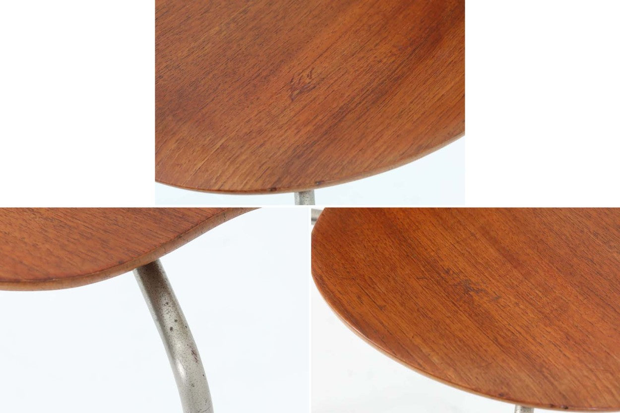 北欧より買い付けました。ArneJacobsenデザインの「モスキートチェア」です。復刻されておらず、現在はビンテージ品でのみ入手可能です。座面裏の刻印はビンテージ品ならではのメタルカバーです。