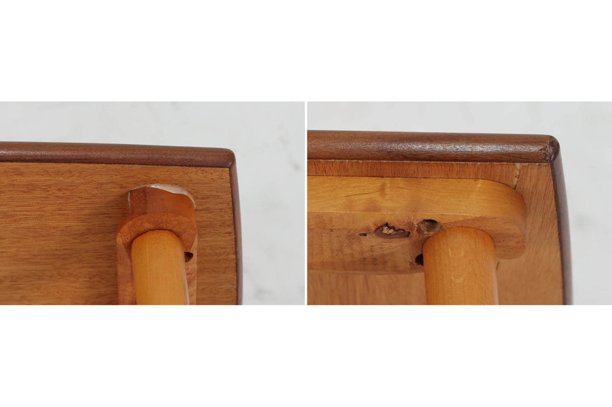 北欧より買い付けたネストテーブルです。シンプルなデザインで、天板には良質なチーク材が贅沢に使用されています。使わない時はすっきりと収納出来る、北欧のスタンダードアイテムです。チーク材とビーチ材の組み合わせが素敵です。