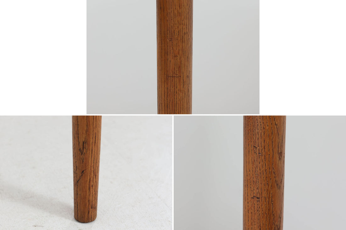 北欧より買い付けたエクステンションダイニングテーブルです。天板にはチーク材、拡張板には白木を使うデンマークならではの合理的なデザインです。一見シンプルですがチープな造りでは無く、脚や幕板の細かいところまで熟練の職人によって削り出されて滑らかなラインが形成されています。小ぶりで使い勝手の良いサイズ感です。拡張板は使用目的によって、さっと天板を広げる事が出来ますので、大変便利です。片方だけ拡張板を広げて使用可能です。チーク材とオーク材の組み合わせも素敵です。
