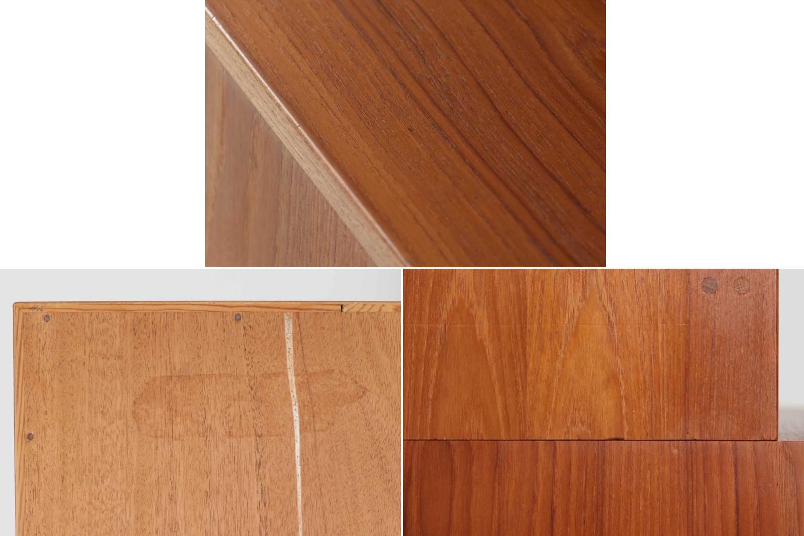 北欧より買い付けたHansJ.Wegnerデザインのブックシェルフです。彼のキャビネット類を数多く手がけたRYmobler社製の本棚です。シンプルなデザインながらも要所要所にウェグナーらしいデザインが施してあり、実用性にも優れている逸品です。本体がチーク材（足摺りのみオーク材）の希少なモデルです。