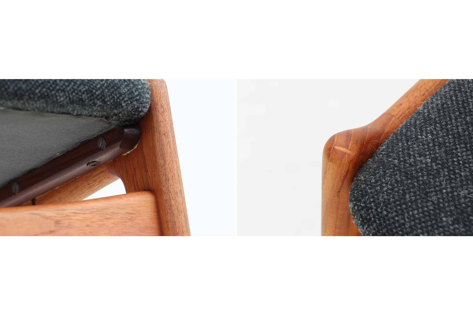 デンマークの名工Vamomobelfabrik社の熟練の職人によって作成された「Ella」チェアです。ArneVodderならではの強度とデザイン性が両立した名作椅子です。背もたれは座った時にフィットする様に回転式となっており座り心地も良好です。アーム付きのタイプもございますが、こちらはアームレスタイプとなっております。