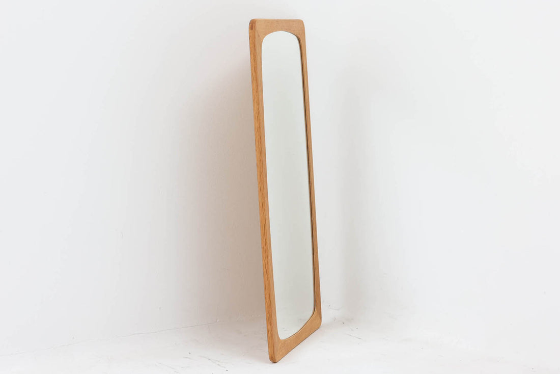 デンマーク製　オーク材ミラー　壁掛け/立掛け　高さ61cm　北欧ビンテージ家具