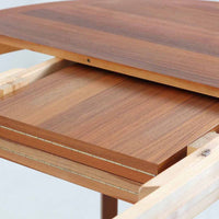 スウェーデン製　円形　エクステンションダイニングテーブル　直径115cm　チーク材　北欧家具ビンテージ