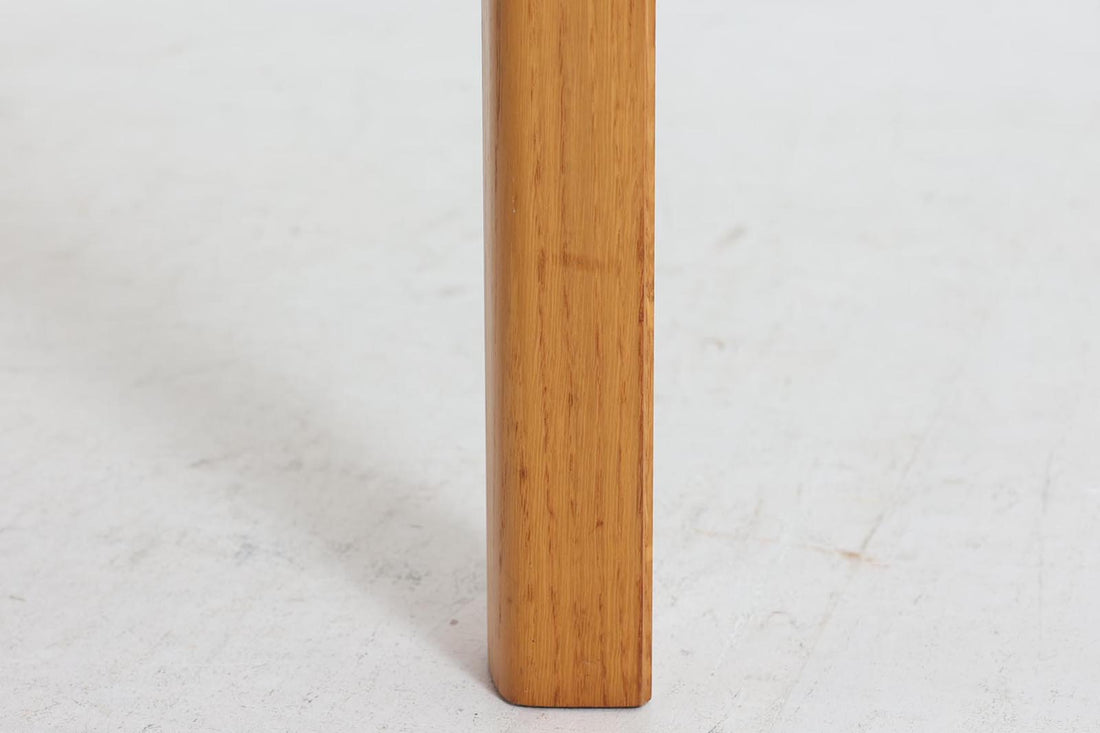 【反り有り】デンマーク製　円形　エクステンションダイニングテーブル　直径120cm　オーク材　北欧家具ビンテージ
