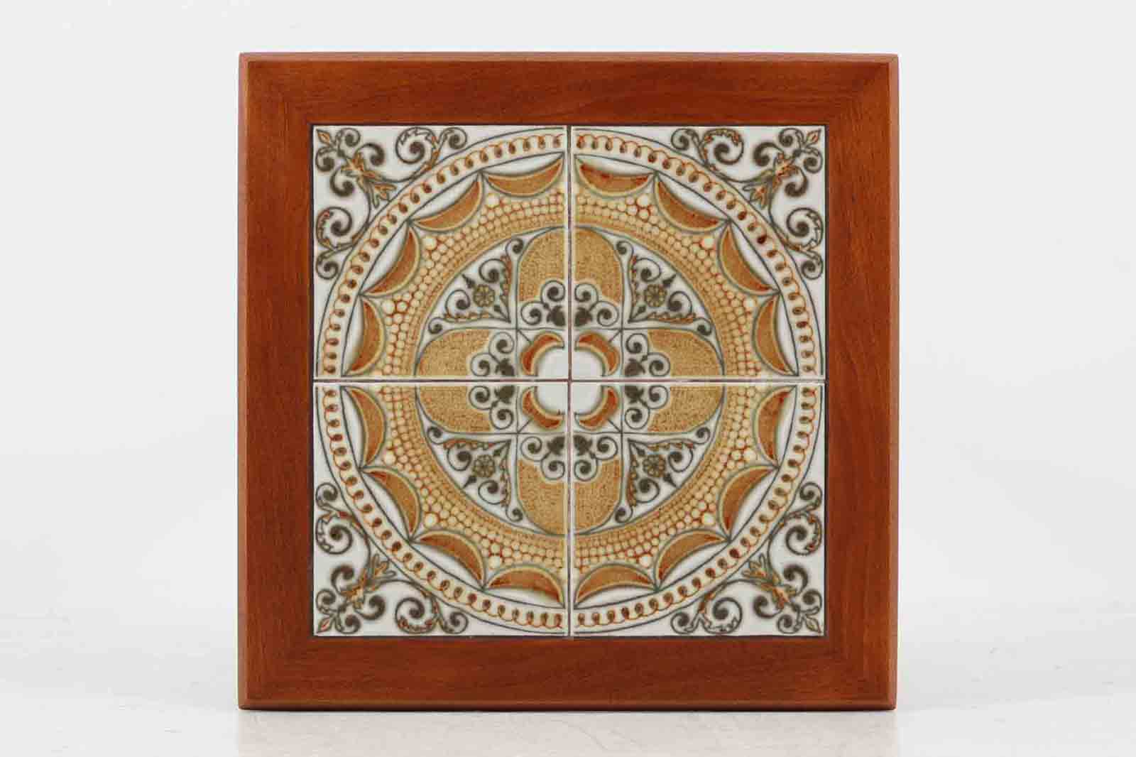 北欧より買い付けたサイドテーブルです。タイルがデザインポイントになっており、熱いコップなどをそのまま置く事が出来ます。本体には良質なチーク材が使用されています。