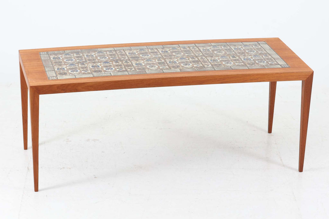 北欧デンマークオイルのオーク材ダイニングテーブルHaslev✨ Royal Copenhagen×Haslev タイルトップセンターテーブル 幅127cm