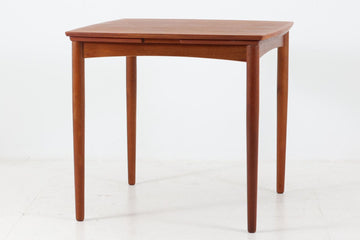 デンマーク製　小ぶりなエクステンションダイニングテーブル　正方形　80cm　チーク材　北欧家具ビンテージ