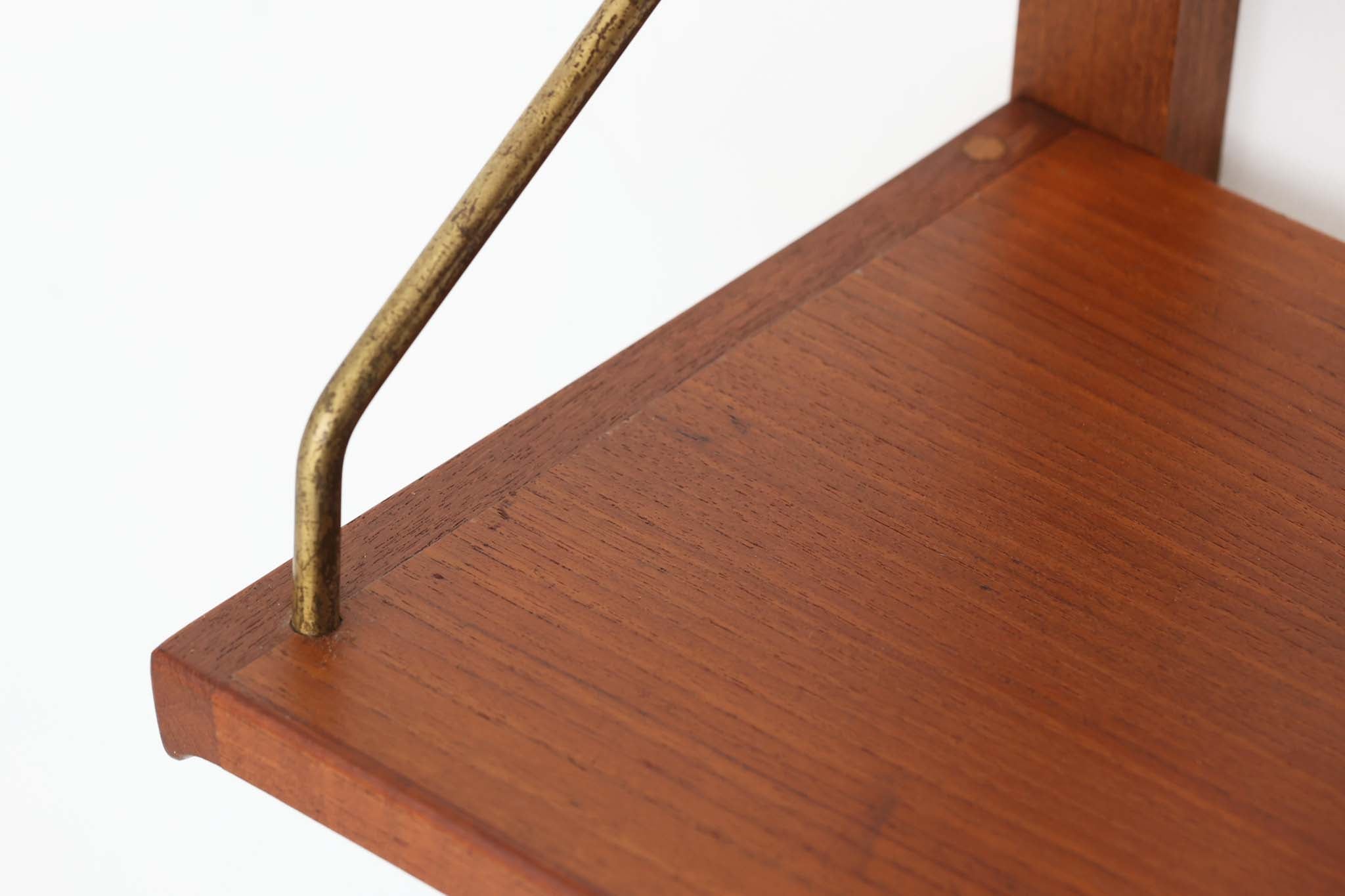 デンマーク製 壁掛けシェルフ/ウォールシェルフ チーク材 北欧家具