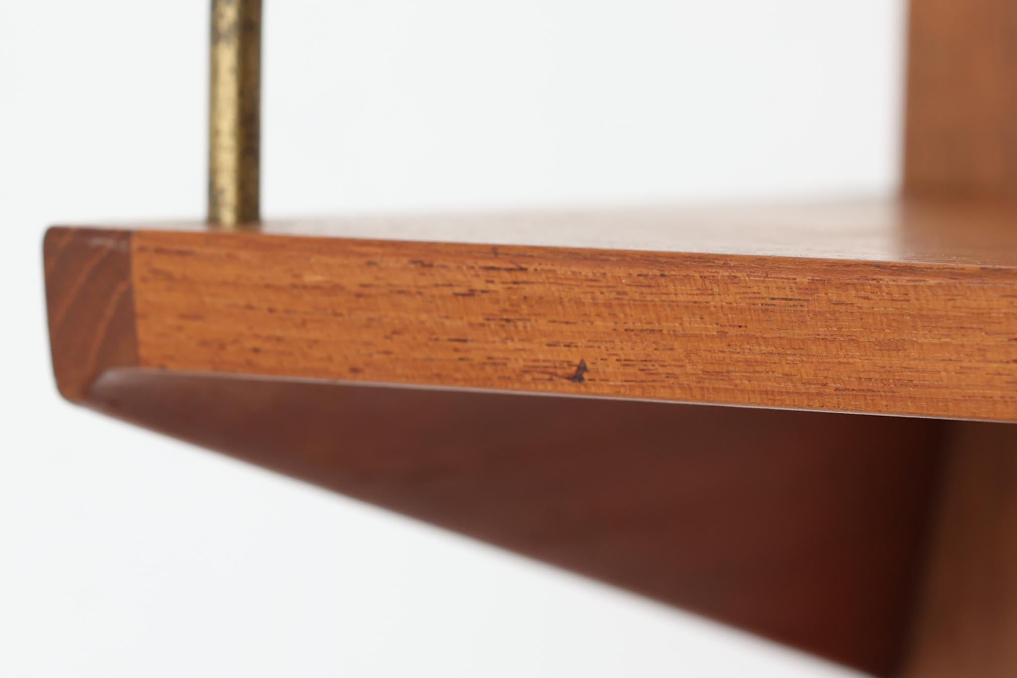 デンマーク製 壁掛けシェルフ/ウォールシェルフ チーク材 北欧家具