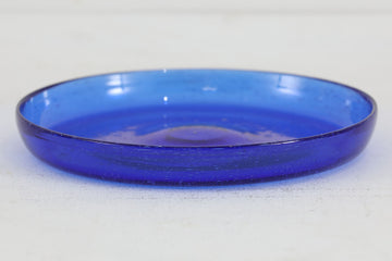 BODA ボダ　Erik Hoglund エリック ホグラン　ガラスのラウンドトレイ/プレート/お皿　ブルー　直径19.5cm