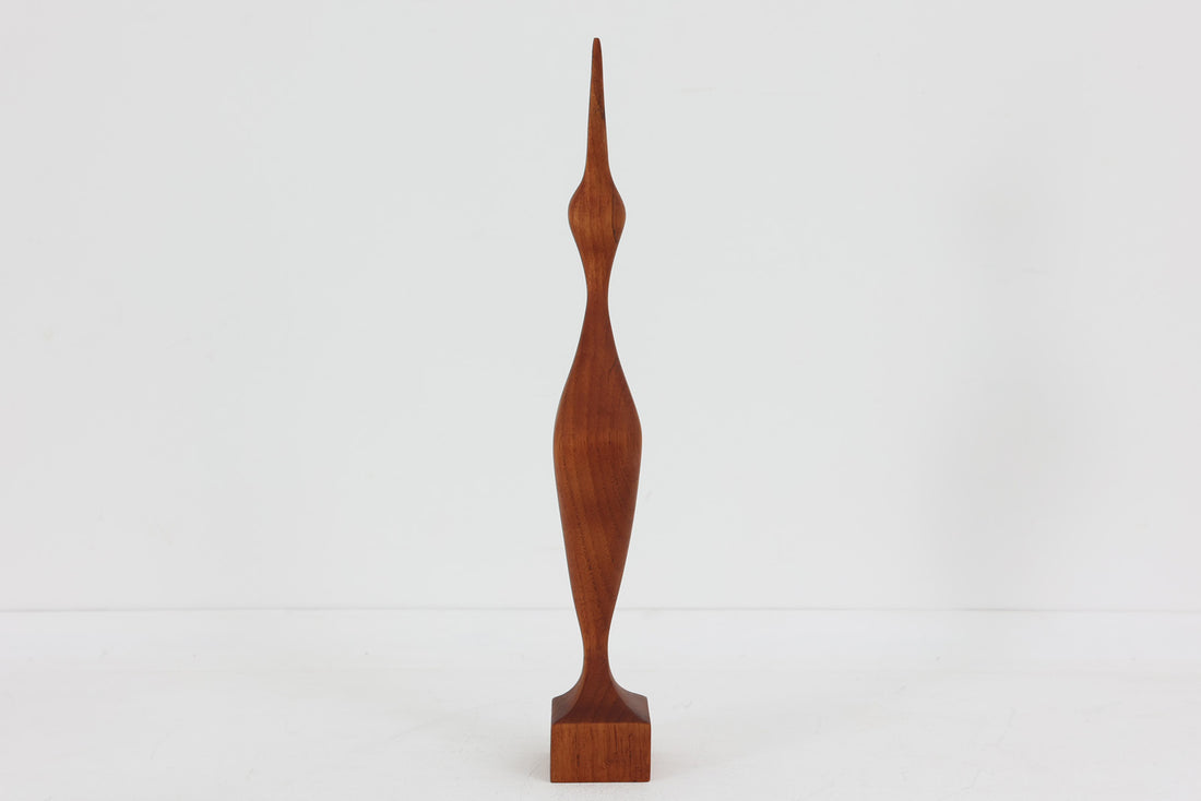 北欧ビンテージ雑貨　チーク材無垢材でできた小さな鳥のアートピース/オブジェ　高さ37cm