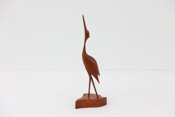 北欧ビンテージ雑貨　チーク材無垢材でできた小さな鳥のアートピース/オブジェ　高さ28cm